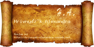 Hrivnyák Alexandra névjegykártya