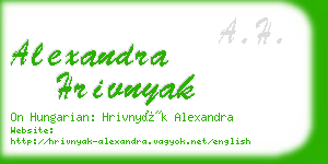 alexandra hrivnyak business card